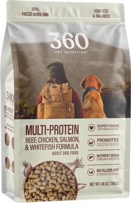 Multi-Protein Grain-Free Adult Raw Freeze-Dried Dog Food, 48-oz bag