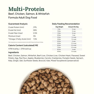 Multi-Protein Grain-Free Adult Raw Freeze-Dried Dog Food, 48-oz bag