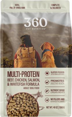Multi-Protein Grain-Free Adult Raw Freeze-Dried Dog Food, 48-oz bag
