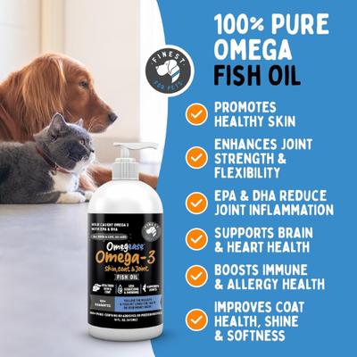 Omegease Omega-Rich Fish Oil Dog & Cat Supplement, 32-fl oz bottle