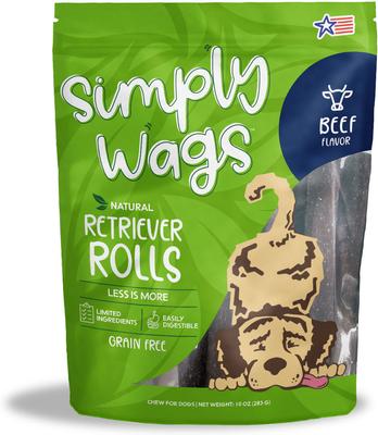 Retriever Rolls Beef Dog Chew Treats, 10-oz bag