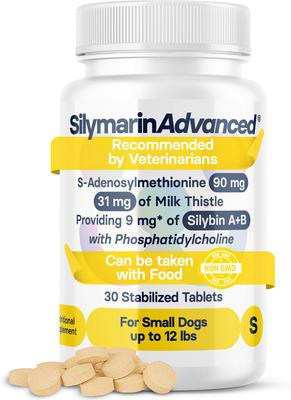 S-Adenosylmethionine & Silybin Tablet Liver Health Supplement for Small Dogs, 30 count