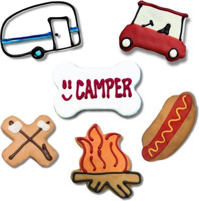 Galletas crujientes surtidas de mantequilla de cacahuete y miel Happy Camper para perros, 18 unidades