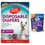 Bundle: Simple Solution Disposable Female Diapers, X-Small, 30 count + Fruitables Skinny Minis Pumpkin & Berry Flavor Dog Treats, 5-oz bag