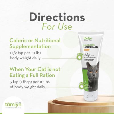 Tomlyn, Nutri-Cal Gel, Suplemento Hipercalórico para Gatos, Carbohidratos + Vitaminas + Minerales + Ácidos Grasos Esenciales, sabor Malta, 120 g.