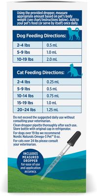 Omega-3 Pet Liquid Supplement for Cats & Small Dogs, 2-fl oz bottle
