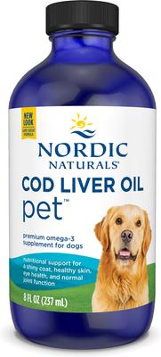 Pet Cod Liver Oil Liquid Skin & Coat Supplement for Medium & Large Dogs, 8-fl oz