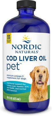 Pet Cod Liver Oil Liquid Skin & Coat Supplement for Medium & Large Dogs, 8-fl oz