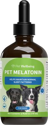 Pet Melatonin Bacon Flavored Liquid Calming Supplement for Dogs, 2-oz bottle