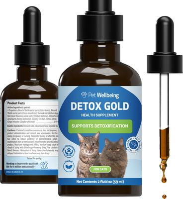Detox GOLD Bacon Flavored Liquid Immune Supplement for Cats, 2-oz bottle
