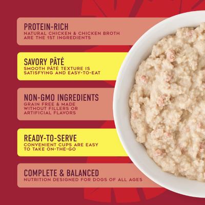 Grain-Free Savory Chicken, Beef & Beef Liver Pate Wet Dog Food, 3-oz cup, case of 4