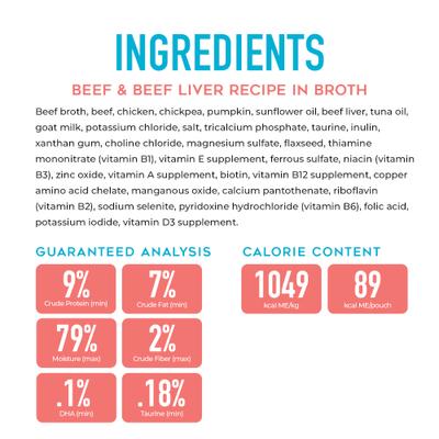Baby Whole Foods Grain-Free Beef & Beef Liver Shreds Wet Dog Food, 3-oz cup, case of 4