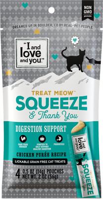 Meow Digestion Support Chicken Puree Recipe Lickable Cat Treat, 48 count
