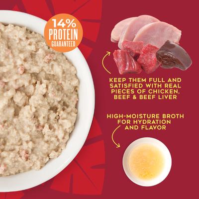 Grain-Free Savory Chicken, Beef & Beef Liver Pate Wet Dog Food, 3-oz cup, case of 4