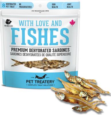 'With Love & Fishes Dehydrated Sardine Dog & Cat Treats, 1.76-oz bag
