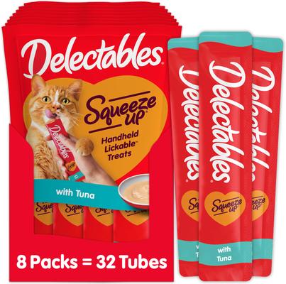 Delectables Squeeze Up Chicken & Veggie Lickable Cat Treats, 0.5-oz tube, 32 count