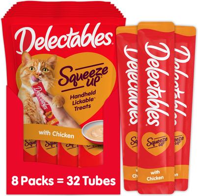Delectables Squeeze Up Chicken Grain-Free Lickable Cat Treats, 0.5-oz tube, 32 count