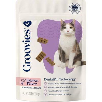 Masticables dentales para gatos con sabor a salmón, bolsa de 50 g