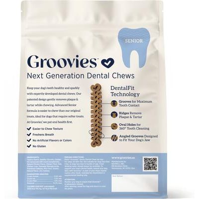 Masticables dentales para perros mayores extra grandes con sabor a pollo, 4 unidades