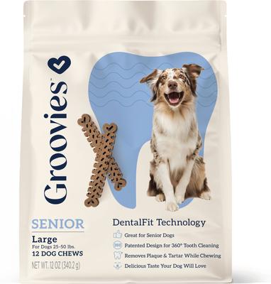 Senior Large Chicken Flavor Dental Dog Chews, 12 count