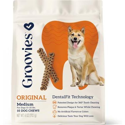 Masticables dentales para perros mayores extra grandes con sabor a pollo, 4 unidades