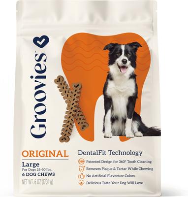 Original X-Large Chicken Flavor Dental Dog Chews, 12 count, individually wrapped