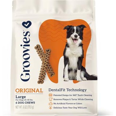 Masticables dentales para perros mayores extra grandes con sabor a pollo, 4 unidades