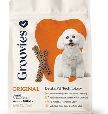 Original Small Chicken Flavor Dental Dog Chews, 96 count
