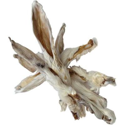 Orejas de conejo peludas masticables para perros, 100 unidades