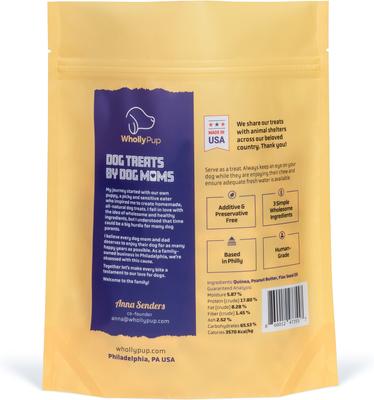 Pupitos Quinoa & Peanut Butter Puffs Crunchy Dog Treats, 4-oz bag