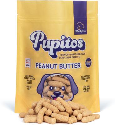 Pupitos Quinoa & Peanut Butter Puffs Crunchy Dog Treats, 4-oz bag
