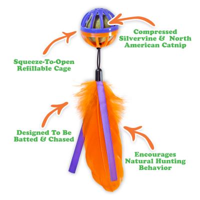 Purple Passion Whack 'n' Roll Compressed Catnip Ball with Cage