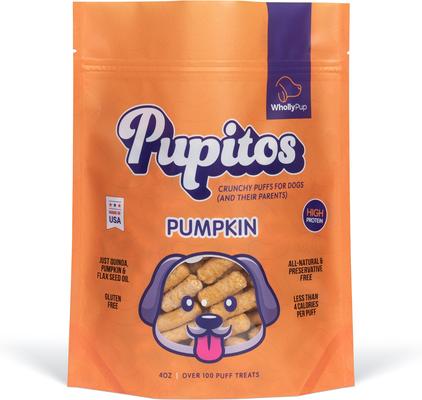 Pupitos Quinoa & Pumpkin Puffs Crunchy Dog Treats, 4-oz bag