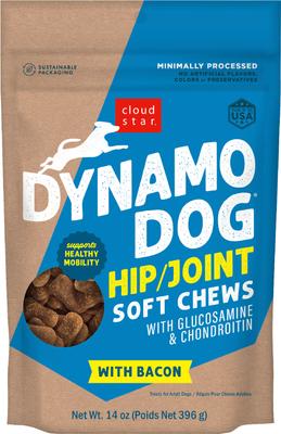 Dynamo Dog Hip & Joint Bacon Formula Grain-Free Soft Chew Dog Treats, 14-oz bag