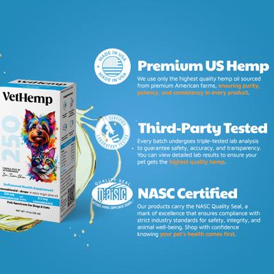 Full-Spectrum Hemp Extract Tincture for Dogs & Cats, 250-mg