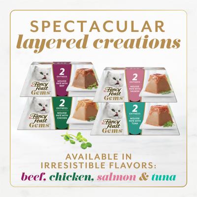 Gems Mousse Beef & a Halo of Savory Gravy Pate Wet Cat Food, 2-oz tray, 16 count