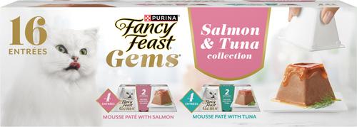 Gems Mousse Pate Salmon & Tuna Variety Pack Grain-Free Wet Cat Food, 2-oz tray, 16 count