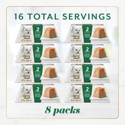 Gems Mousse Chicken & a Halo of Savory Gravy Pate Wet Cat Food, 2-oz tray, 16 count