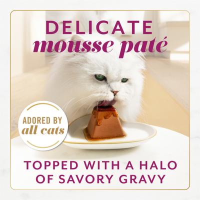 Gems Mousse Beef & a Halo of Savory Gravy Pate Wet Cat Food, 2-oz tray, 16 count