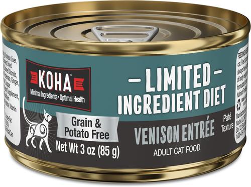 Limited Ingredient Diet Venison Entrée Grain-Free Paté Wet Cat Food, 3-oz can, case of 3