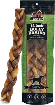 Naturals Braided Bully Sticks 12" Dog Treats, 2 count
