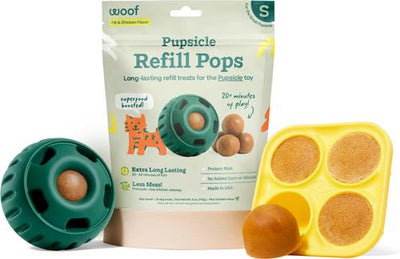 Starter Pack Chicken & Peanut Butter Flavored Treats, Silicone Mold & Pupsicle Dog Toy, Small