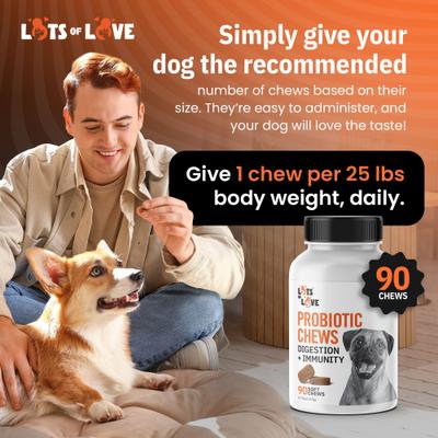 Probiotics Chew Digestive Aid for Dogs, 90 count