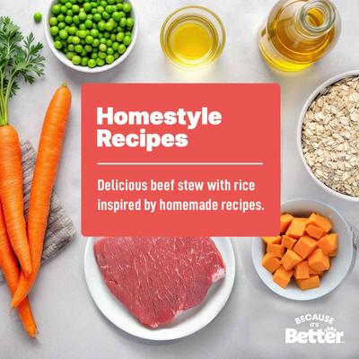 Comida húmeda para perros Entree Complete Meal Beef Stew con verduras, bolsa de 10 oz, caja de 6