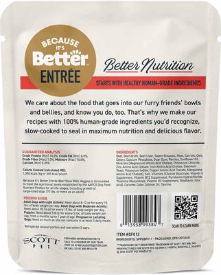 Comida húmeda para perros Entree Complete Meal Beef Stew con verduras, bolsa de 10 oz, caja de 6