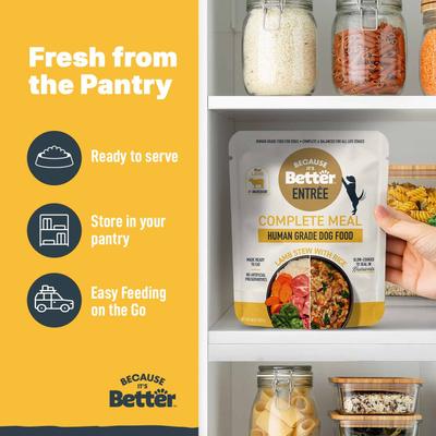 Comida húmeda para perros Entree Complete Meal Lamb Stew con arroz, bolsa de 10 oz, caja de 6