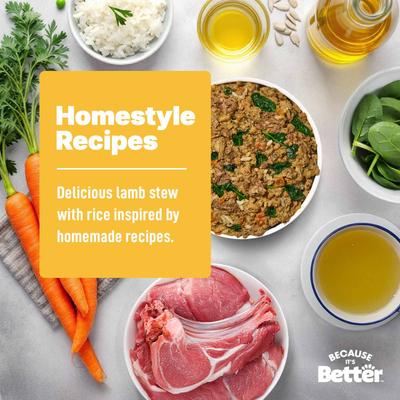 Comida húmeda para perros Entree Complete Meal Lamb Stew con arroz, bolsa de 10 oz, caja de 6