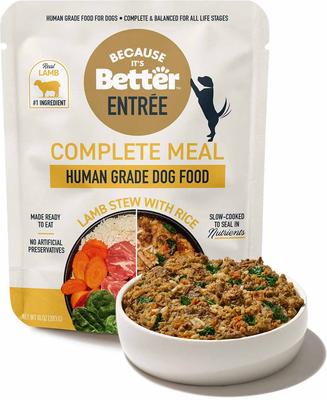 Comida húmeda para perros Entree Complete Meal Lamb Stew con arroz, bolsa de 10 oz, caja de 6