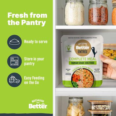 Comida húmeda para perros Entree Complete Meal Chicken & Pasta Recipe, bolsa de 10 oz, caja de 6