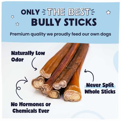 Straight Bully Sticks Dog Treats, 1-lb bag, 8-12 in
